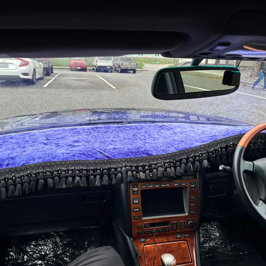 PURPLE CRUSHED VELVET MAT +SIMPLE TASSEL
