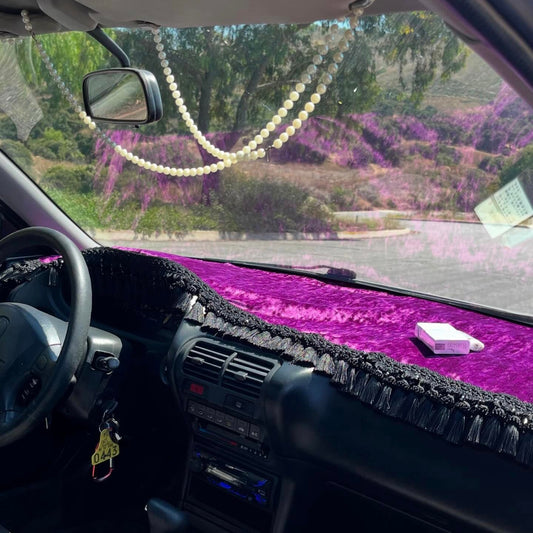 BRIGHT PURPLE CRUSHED VELVET MAT +SIMPLE TASSEL