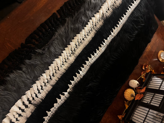 LONG FUR MAT WITH TASSELS